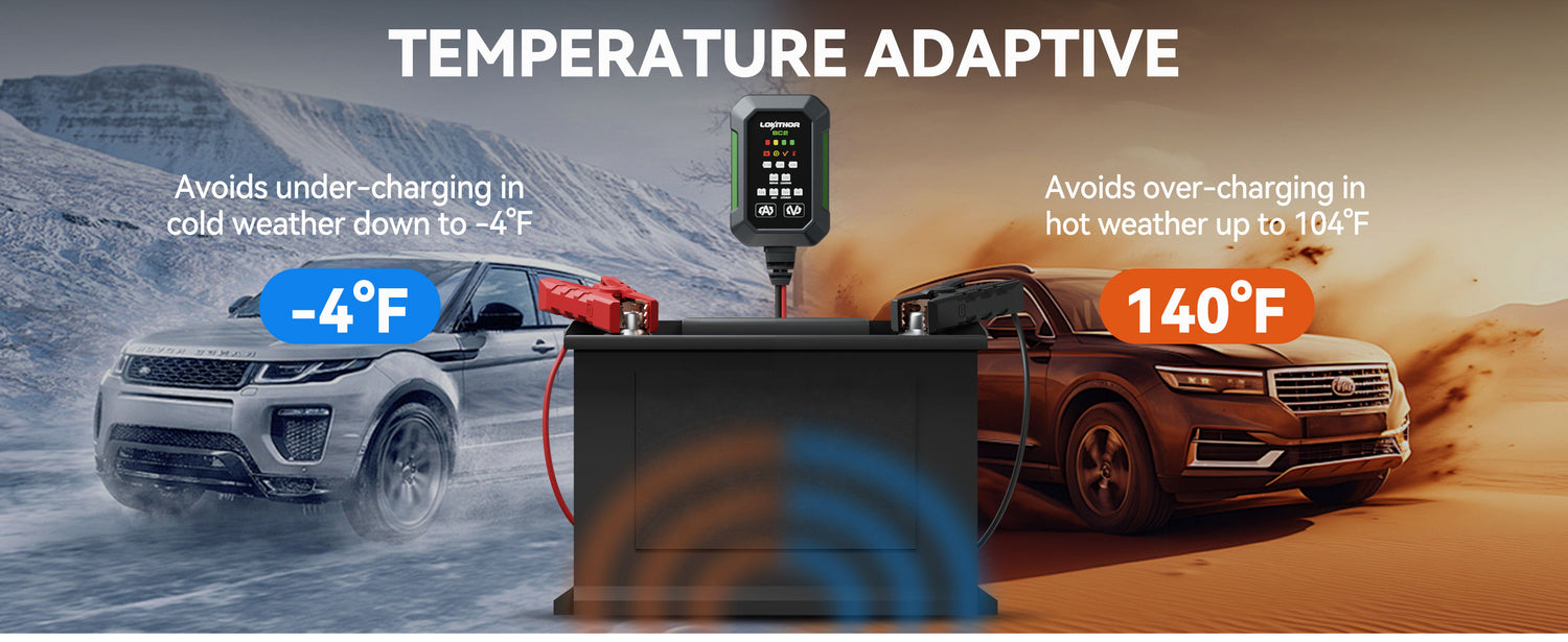 LOKITHOR BC2 6V/12V Car Battery Charger with 0.75A/1A/2A (UK Plug)
