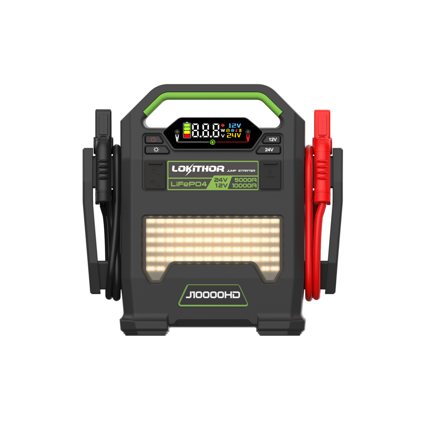 Démarreur de secours Lokithor J10000HD LiFePO4 12 V/24 V 256 Wh 10 000 A