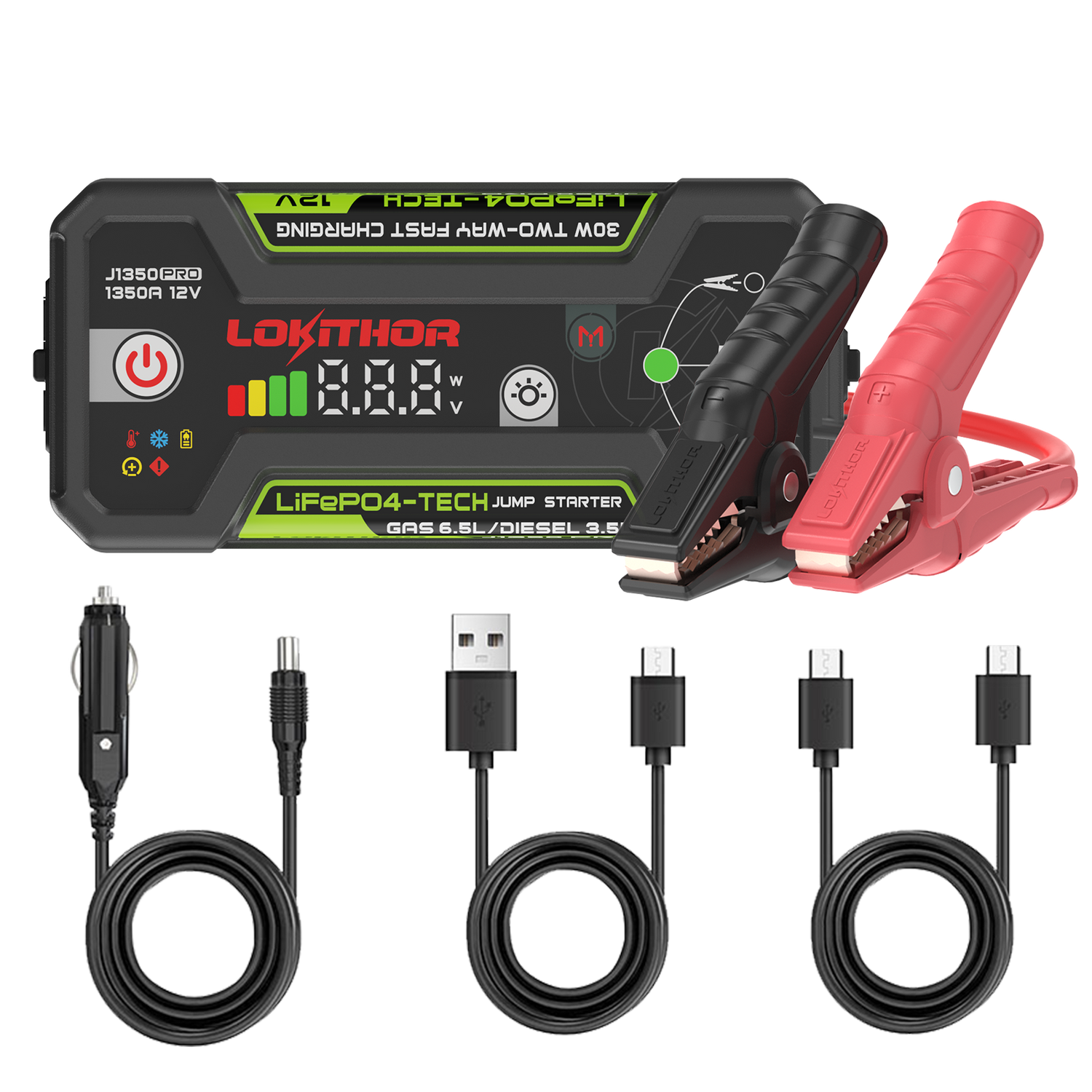 Lokithor J1350 PRO LiFePO4 12V 25,6Wh 1350A Starthilfe