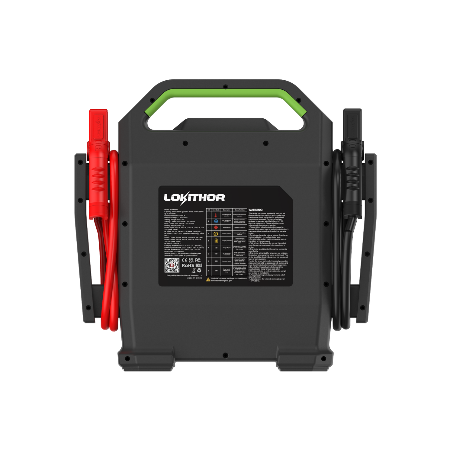 Lokithor J10000HD  LiFePO₄ 12V/24V 256Wh 10000A  Jump Starter