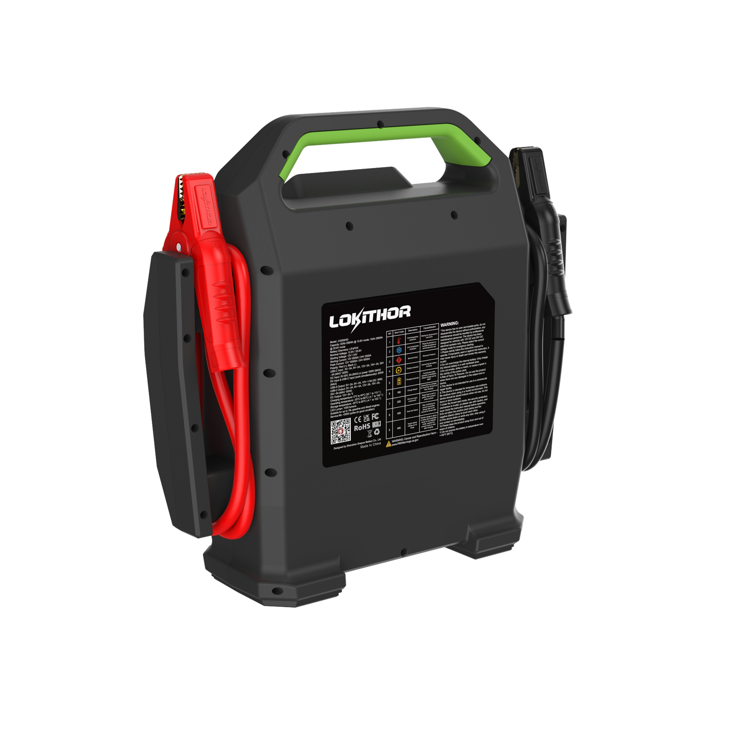 Lokithor J10000HD  LiFePO₄ 12V/24V 256Wh 10000A  Jump Starter