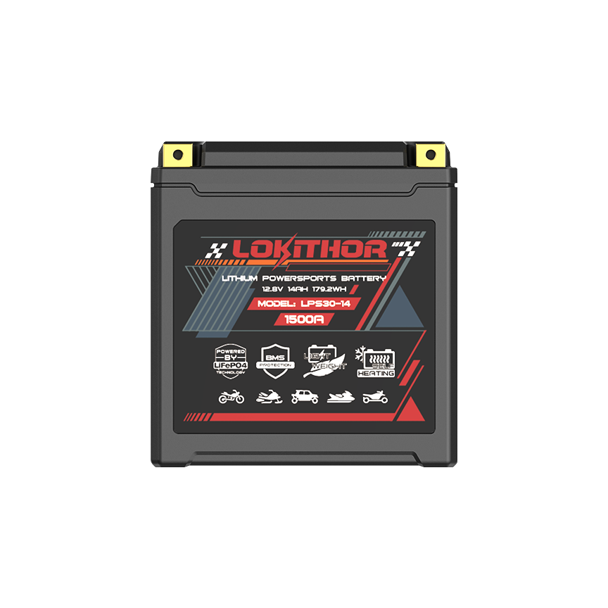 LOKITHOR LPS30-14 Smart Heavy-Duty LiFePO4 Motorcycle Battery