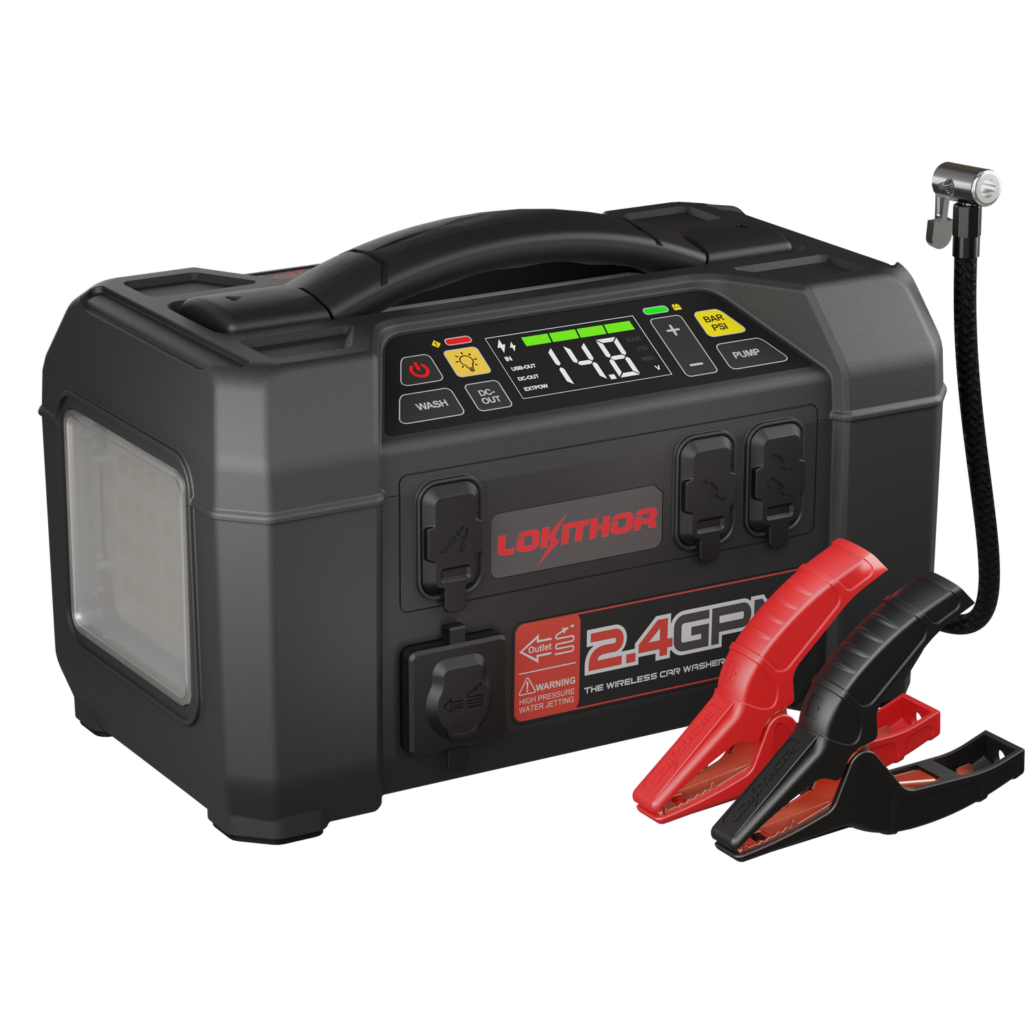 Lokithor AW401 12V 2500A 74Wh Lokithor Jump Starter / Car Washer / Power Bank / Led Light / Air Inflator 5 IN 1