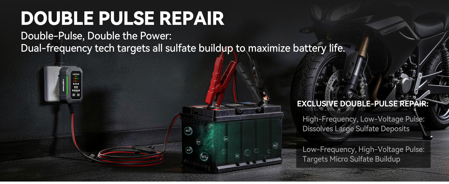 LOKITHOR BC2 6V/12V Car Battery Charger with 0.75A/1A/2A (UK Plug)