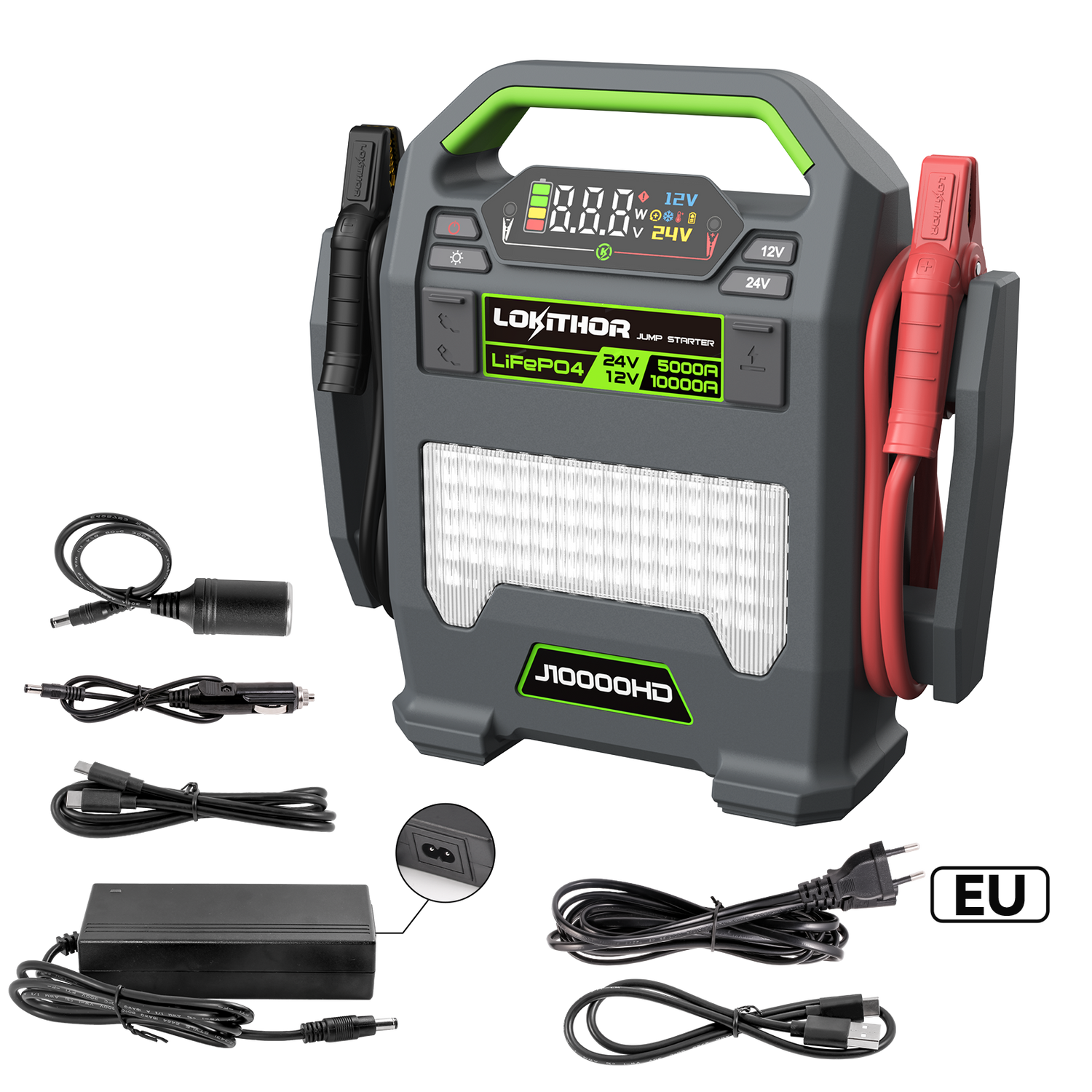 Lokithor J10000HD  LiFePO₄ 12V/24V 256Wh 10000A  Jump Starter