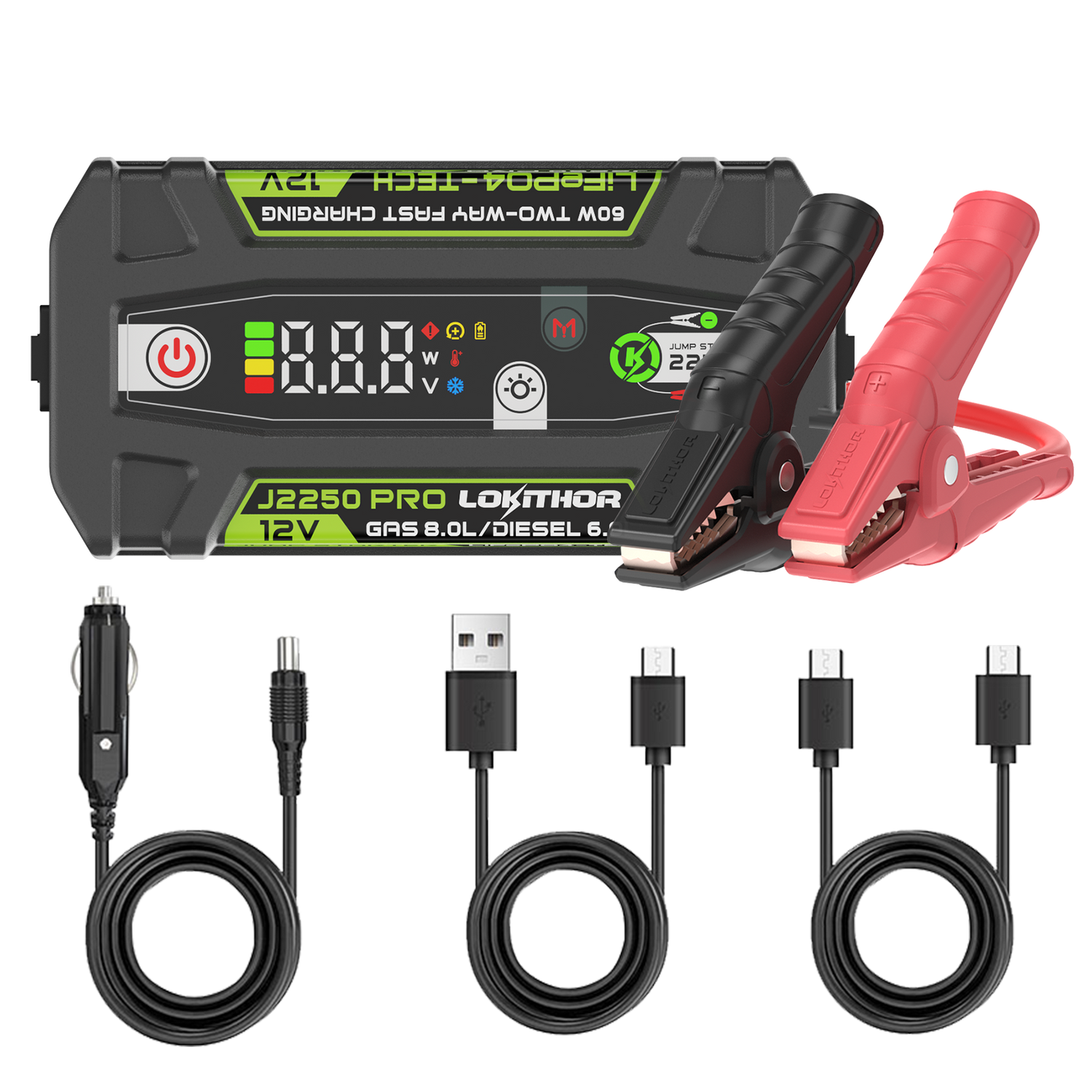 Lokithor J2250 PRO 12V 2250A 51.2Wh LiFePO₄ Jump Starter With ConnectMax Technology