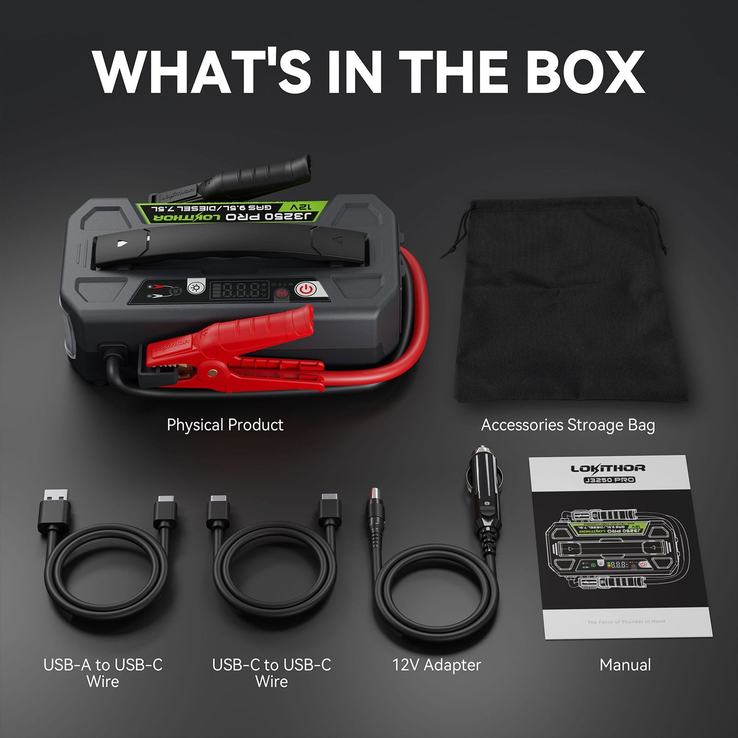 Lokithor J3250 PRO 12V 3250A 74.24Wh LiFePO₄ Jump Starter With ConnectMax Technology