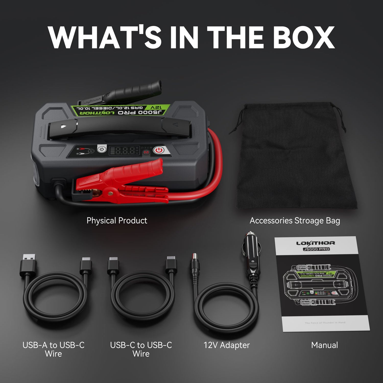 Lokithor J5000 PRO (Heavy Duty) 12V 5000A 99.84Wh LiFePO₄ Jump Starter With ConnectMax Technology